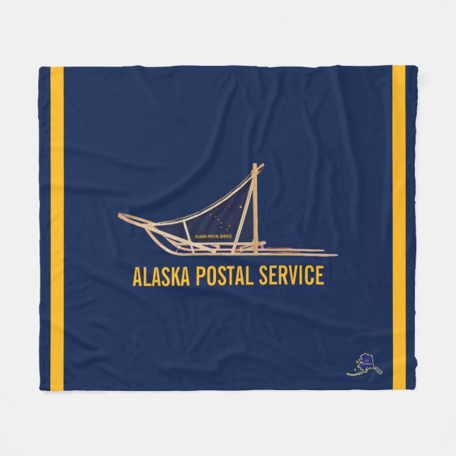 Alaska Hund Sled Postal Carrier Fleecefilt (Framsidan (Horisontell))