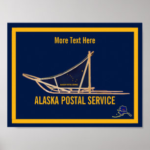 Alaska Hund Sled Postal Carrier Poster
