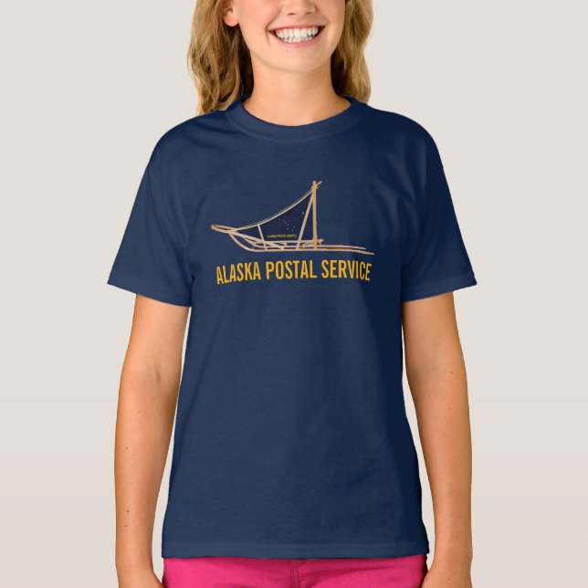 Alaska Hund Sled Postal Carrier T Shirt (Framsida)