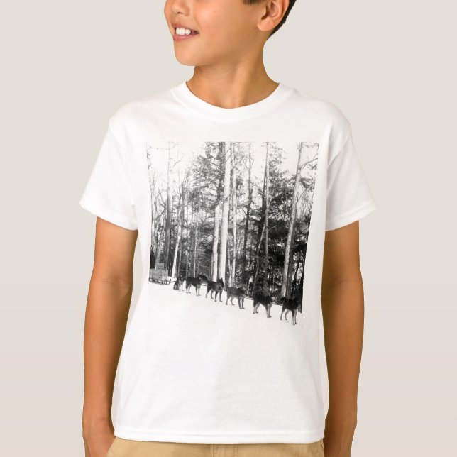 Alaska Hund Sledding Tee Shirt (Framsida)