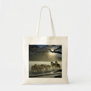 Alaska Husky Hund Sled Tävling Tygkasse