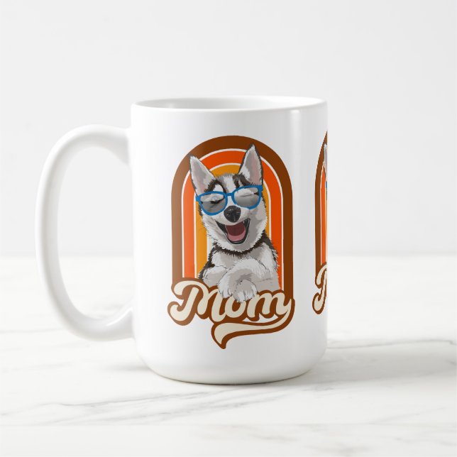 Alaska husky mamma, siberian husky mamma kaffemugg (Vänster)