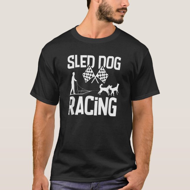 Alaska husky sled hund tävla och stening 3 t shirt (Framsida)