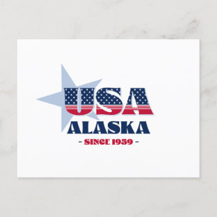 Alaska in Red, White och Blue Postcard Vykort