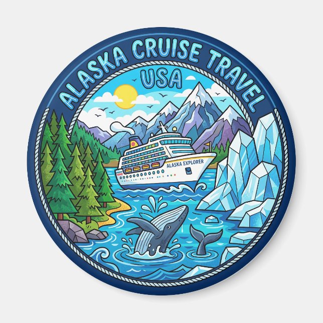 Alaska Inside Passage USA Magnet (Framsidan)