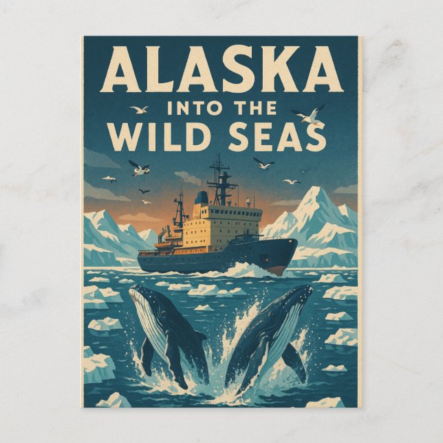 Alaska – Into the Wild Seas Vykort (Framsida)