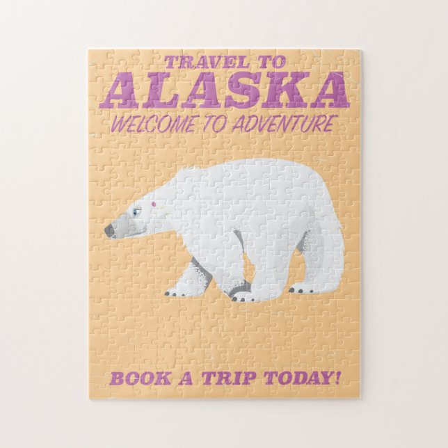 Alaska Isbjörn vintage reseaffisch Pussel (Vertikal)