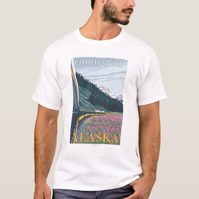 Alaska järnvägplats - Fairbanks, Alaska T-shirt (Framsida)