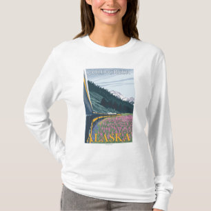 Alaska järnvägplats - guld- bäck, Alaska Tee Shirt