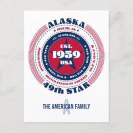 Alaska, Juneau, AK, Patriotic, Monogram Vykort