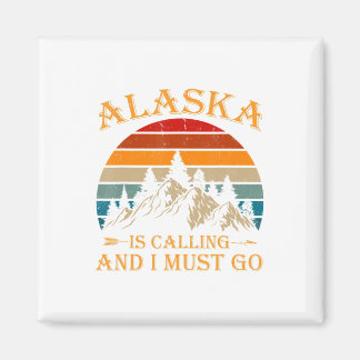 Alaska kallar sig för Retro Vintage Mountains Natu Magnet