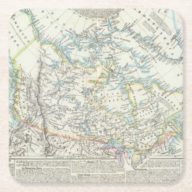 Alaska Kanada, Grönland Underlägg Papper Kvadrat (Framsidan)