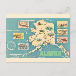 Alaska Kart Retro Postkort Vykort