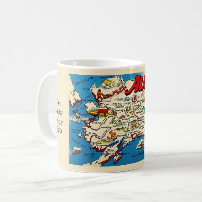 Alaska Karta Anpassningsbar Mugg (Framsida vänster)