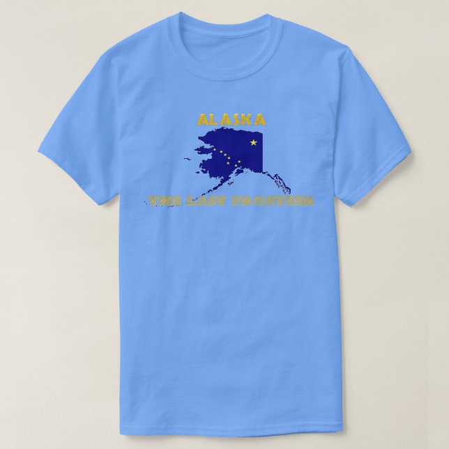 Alaska Karta Flagga den sista gränsen T Shirt (Design framsida)