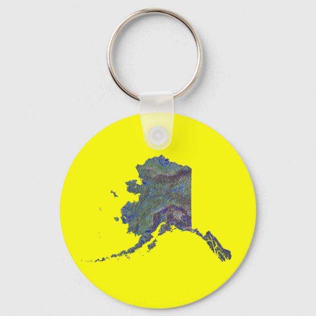 Alaska Karta Keychain Nyckelring (Framsida)