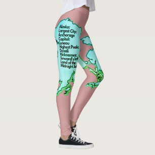 Alaska Karta och fakta Leggings