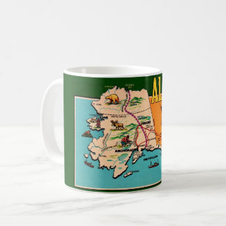 Alaska Karta Vintage Postkort Kaffemugg