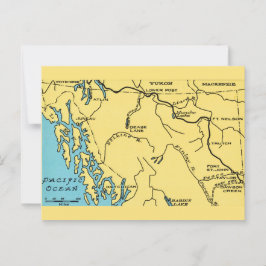 Alaska Karta Vintage vykort