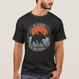 Alaska Katmai nationalpark Retro Bear Souvenir Hu T Shirt