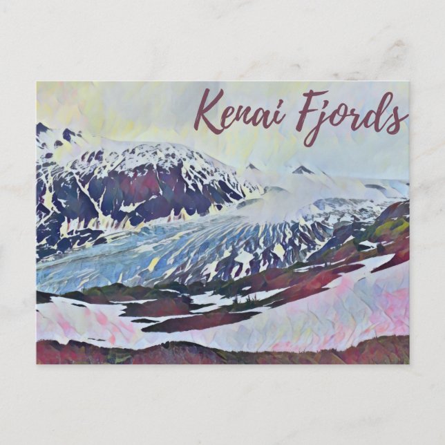 Alaska Kenai Glacier Photography Postcard Vykort (Framsida)