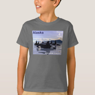 Alaska Killer Whales Frimärke T-shirt