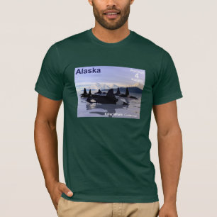 Alaska Killer Whales Frimärke T-shirt