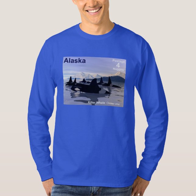 Alaska Killer Whales Frimärke Tee (Framsida)