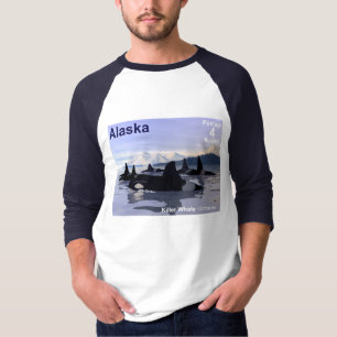 Alaska Killer Whales Frimärke Tee