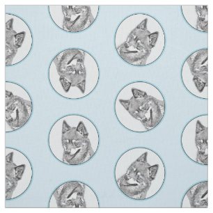 Alaska Klee Kai AKK Husky Painting Cute Hund Art Tyg