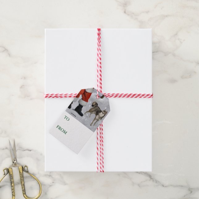 Alaska Klee Kai Juletiketter Presentetikett (Med Snöre)