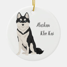 Alaska Klee Kai-julprydnad. Klee Kai Snö Julgransprydnad Keramik