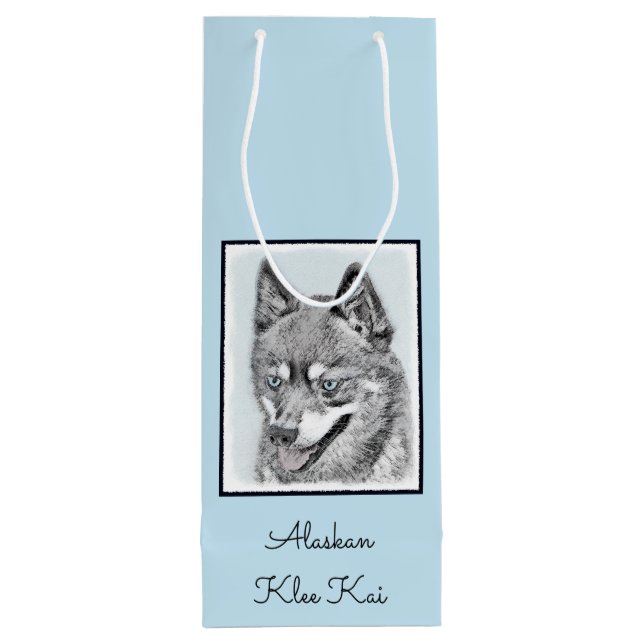 Alaska Klee Kai Painting - Cute Original Hund Art (Baksidan)