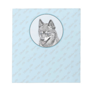 Alaska Klee Kai Painting - Cute Original Hund Art Anteckningsblock