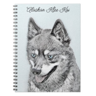 Alaska Klee Kai Painting - Cute Original Hund Art Anteckningsbok