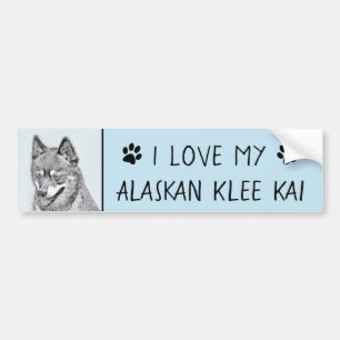 Alaska Klee Kai Painting - Cute Original Hund Art Bildekal