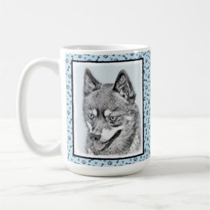 Alaska Klee Kai Painting - Cute Original Hund Art Kaffemugg
