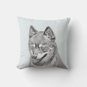 Alaska Klee Kai Painting - Cute Original Hund Art Kudde