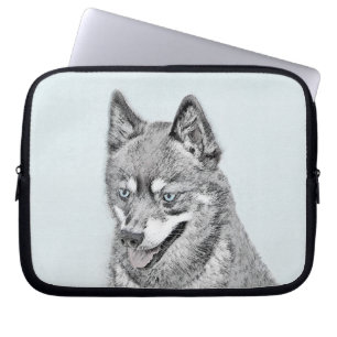 Alaska Klee Kai Painting - Cute Original Hund Art Laptop Fodral