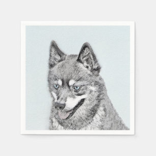 Alaska Klee Kai Painting - Cute Original Hund Art Pappersservett