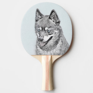 Alaska Klee Kai Painting - Cute Original Hund Art Pingisracket