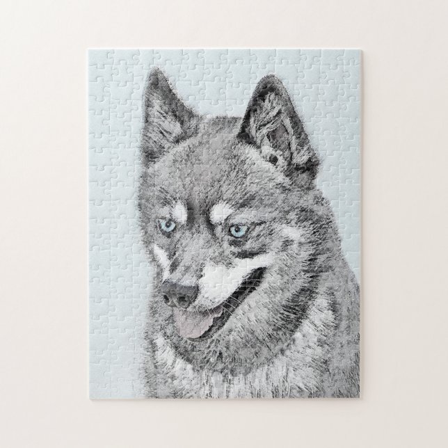 Alaska Klee Kai Painting - Cute Original Hund Art Pussel (Vertikal)