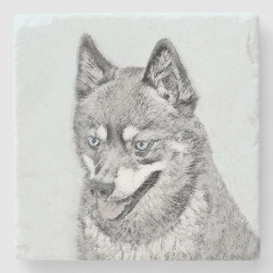 Alaska Klee Kai Painting - Cute Original Hund Art Stenunderlägg