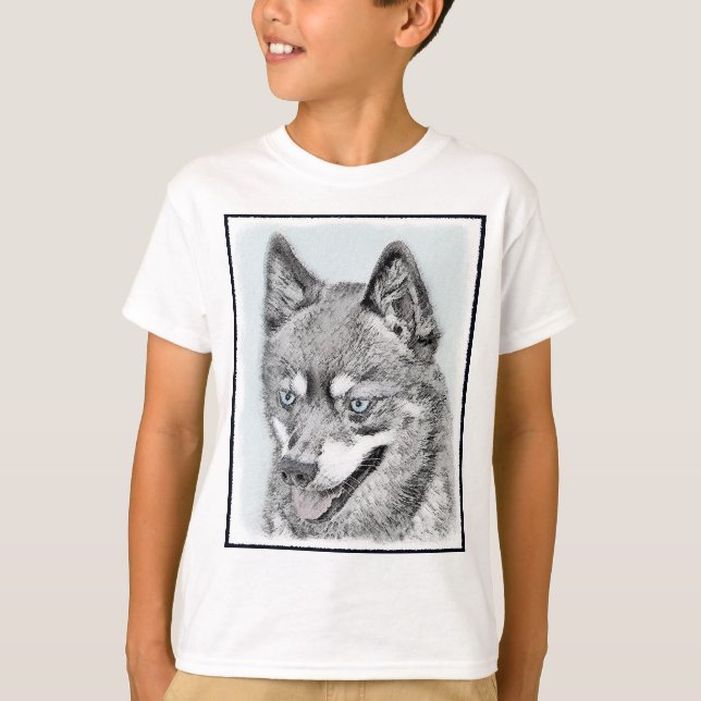 Alaska Klee Kai Painting - Cute Original Hund Art T Shirt (Framsida)