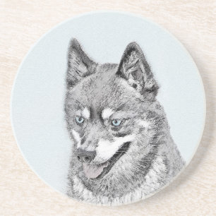 Alaska Klee Kai Painting - Cute Original Hund Art Underlägg
