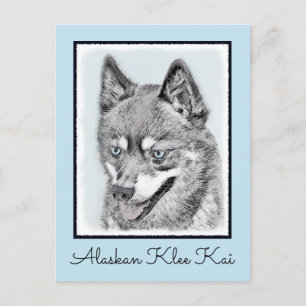 Alaska Klee Kai Painting - Cute Original Hund Art Vykort