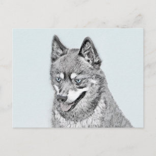 Alaska Klee Kai Painting - Cute Original Hund Art Vykort