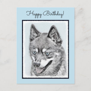 Alaska Klee Kai Painting - Cute Original Hund Art Vykort