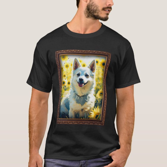 Alaska Klee Kai Painting Solros Flower Mamma Wom T Shirt (Framsida)