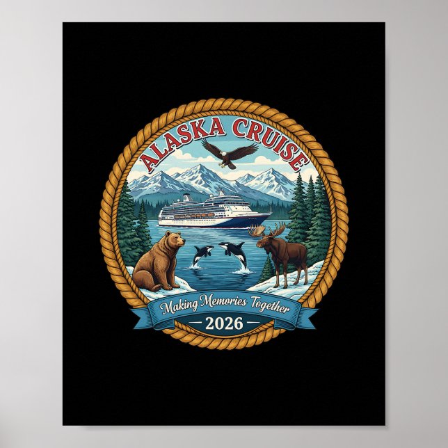 Alaska-kryssning 2026 Matchande vänner och familj  Poster (Framsidan)